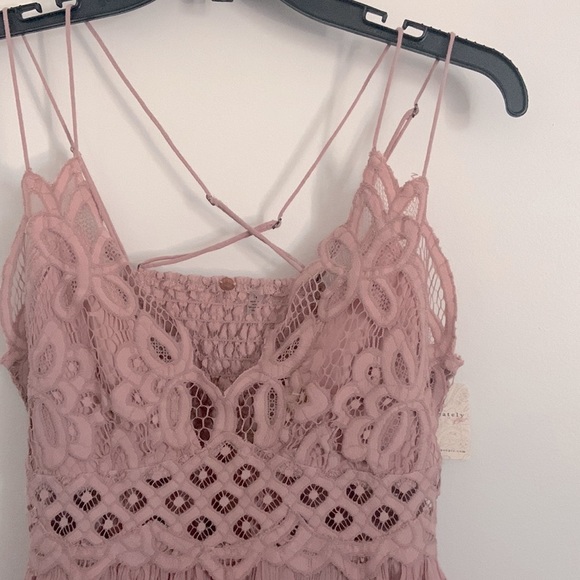 FREE PEOPLE Adella Cami Dusty Mauve Rose Soft Pink - Picture 7 of 9